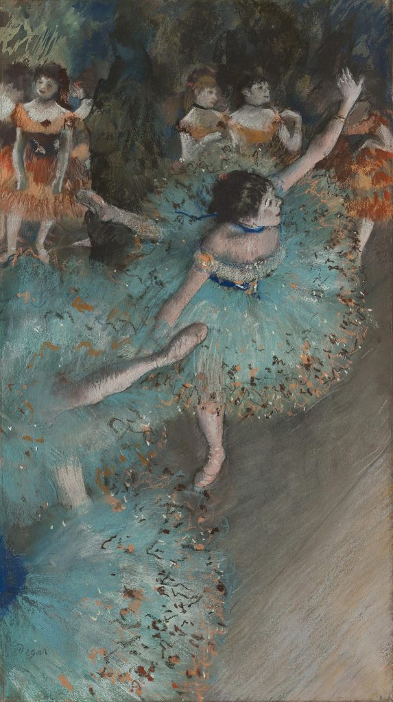 dresses in art: Edgar Degas, Swaying Dancer (Dancer in Green), 1877-1879
