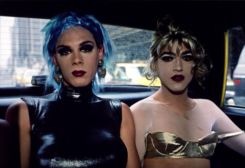 female photographers: Nan Goldin, Misty and Jimmy Paulette in a Taxi, NYC, 1991, Tate Modern, London, UK. Museum’s website.
