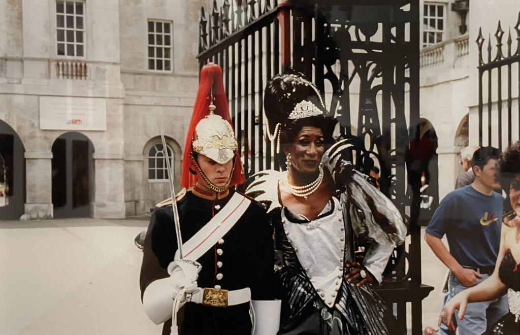 Queer Britain: Steve Eason/Getty Images, Changing the Guard, 1995, Queer Britain, London, UK. Photo by the author.
