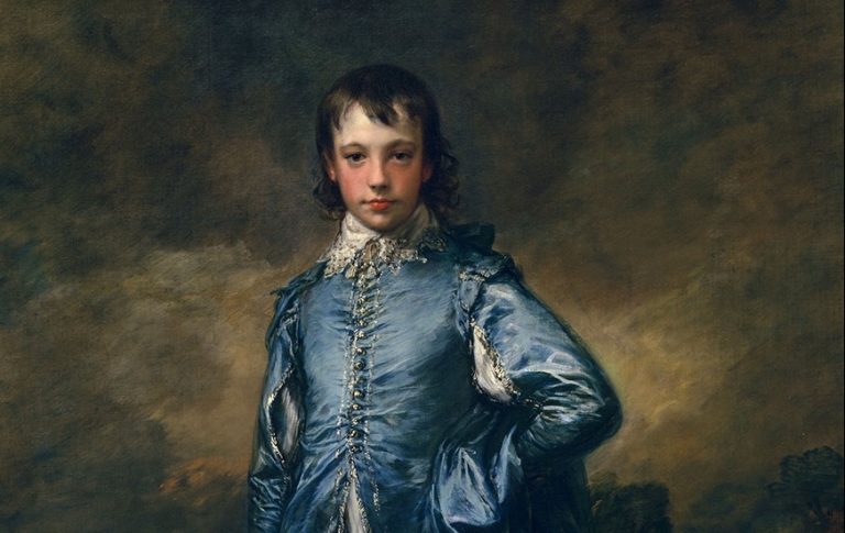 Blue Boy Gainsborough: Thomas Gainsborough, The Blue Boy, ca. 1770, The Huntington Library, San Marino, CA, USA. Detail.
