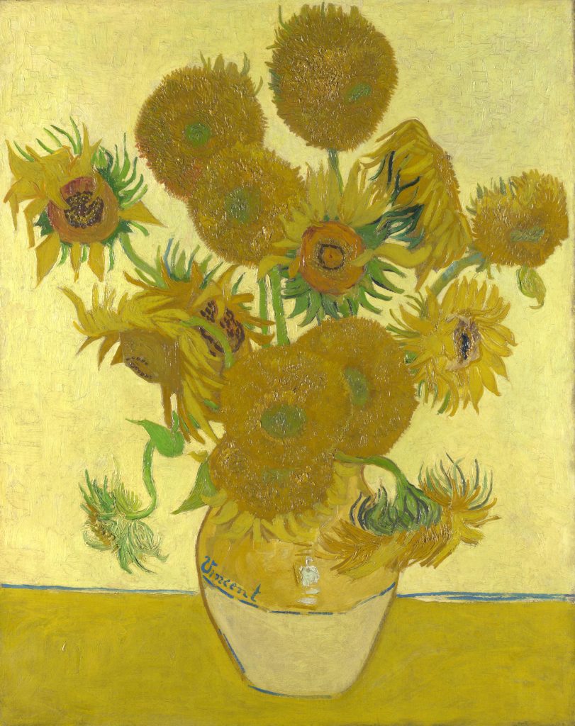 Van gogh Sunflowers: Vincent van Gogh, Sunflowers, 1888, The National Gallery, London, UK.
