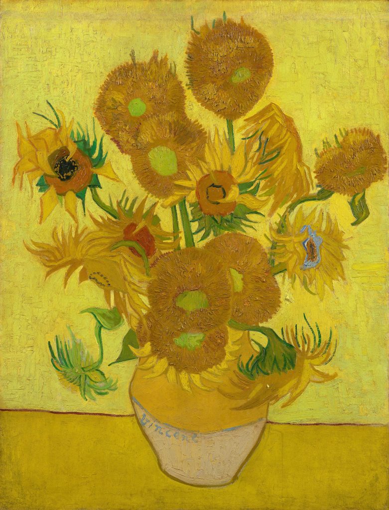 Van gogh Sunflowers: Vincent van Gogh, Sunflowers, 1889, Van Gogh Museum, Amsterdam, Netherlands.
