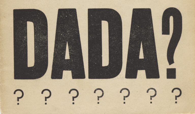 myths about Dada: Theo van Doesburg, What is Dada? (Wat is Dada?), 1923, Letterpress, Museum of Modern Art, New York, NY, USA. Detail.
