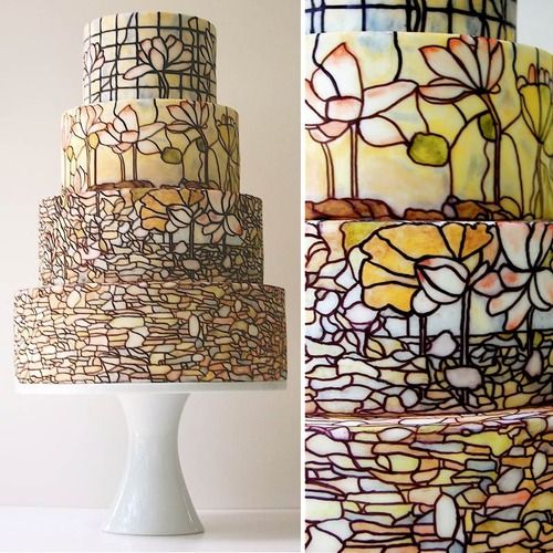 Cake Art: Cake inspired by Art Nouveau. Photograph by Maggie Austin viaPinterest.
