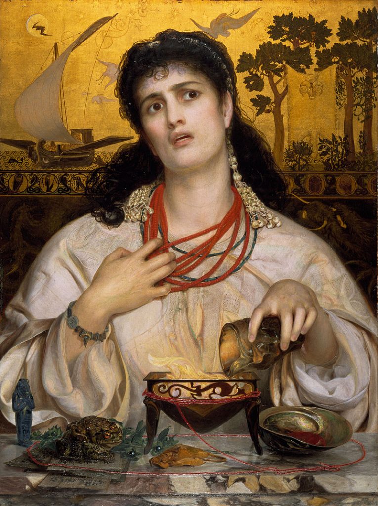 witches in art: Witches in art: Frederick Sandys, Medea, 1866, Birmingham Museums, Birmingham, UK.
