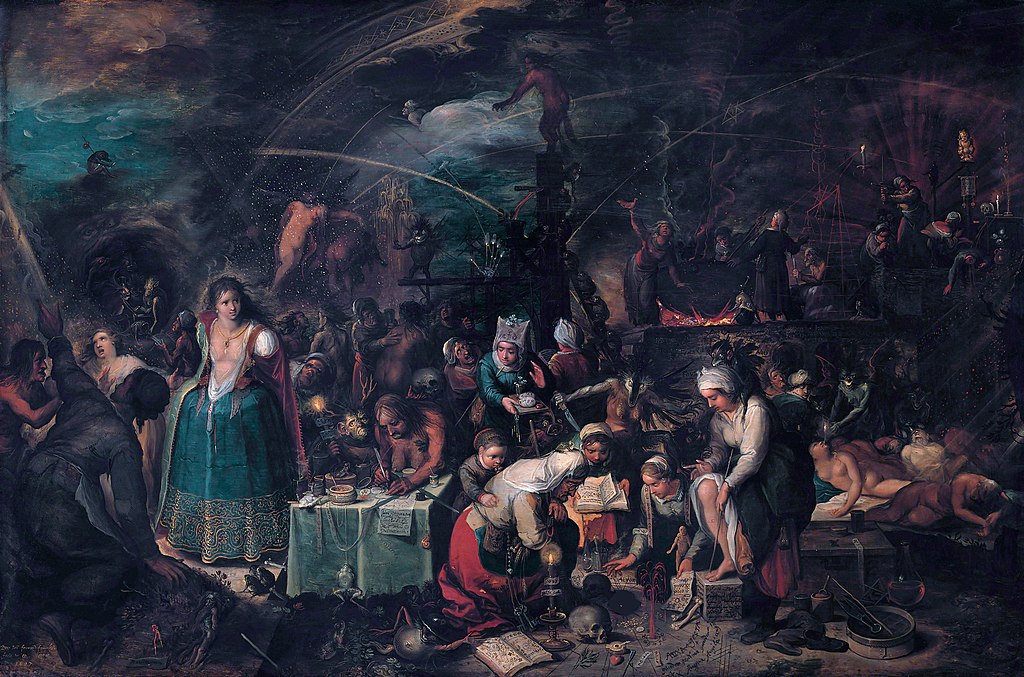 witches in art: Witches in art: Frans Francken the Younger, The Witches Sabbath, 1607, Kunsthistoriches Museum, Vienna, Austria.
