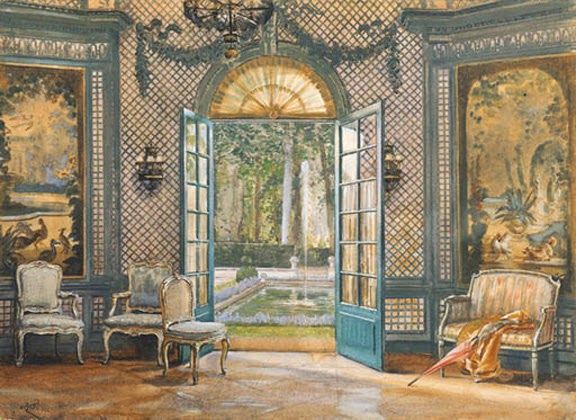 women interior designers, Elsie de Wolfe, The Trellis Room at the Colony Club, 1905, New York, NY, USA.