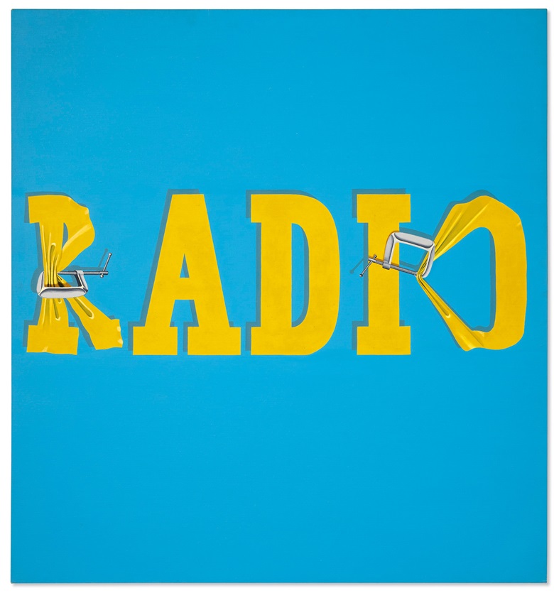 10 Most Expensive Artworks by Living Artists: Ed Ruscha, Hurting the Word Radio #2, 1964. Christie's.