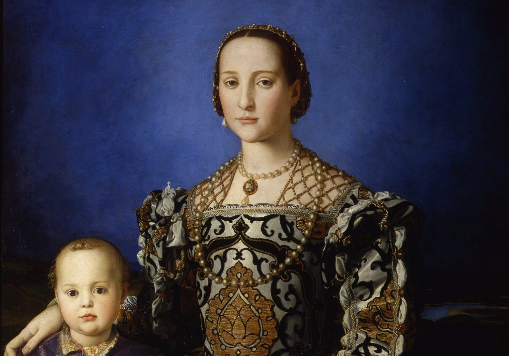 Agnolo Bronzino, Portrait of Eleonora di Toledo with her son Giovanni, 1544–1545, Uffizi Gallery, Florence, Italy.