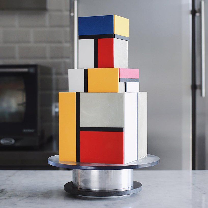 Cake Art: Cake inspired by Piet Mondrian. Photograph by Tortik Annushka via Pinterest.
