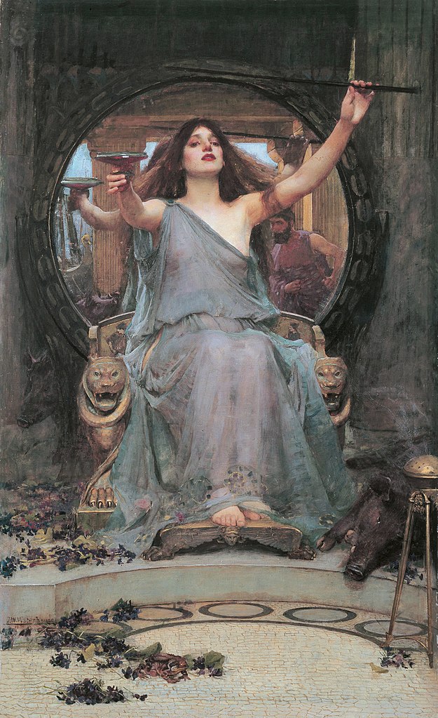 witches, witchcraft, John Waterhouse, Circe Offering the Cup to Odysseus, 1884
