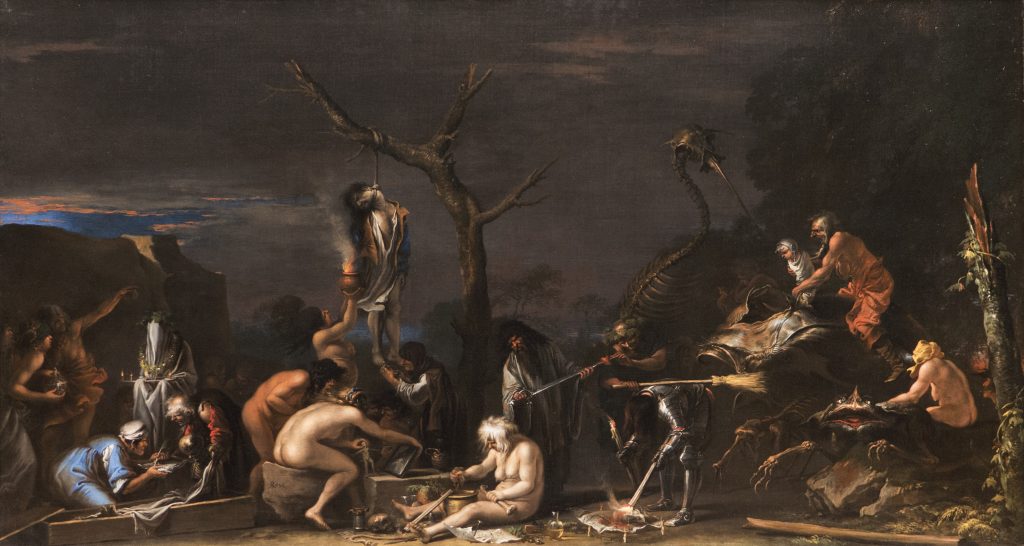 witches, witchcraft, Salvator Rosa, Witches At Their Incantations, 1646