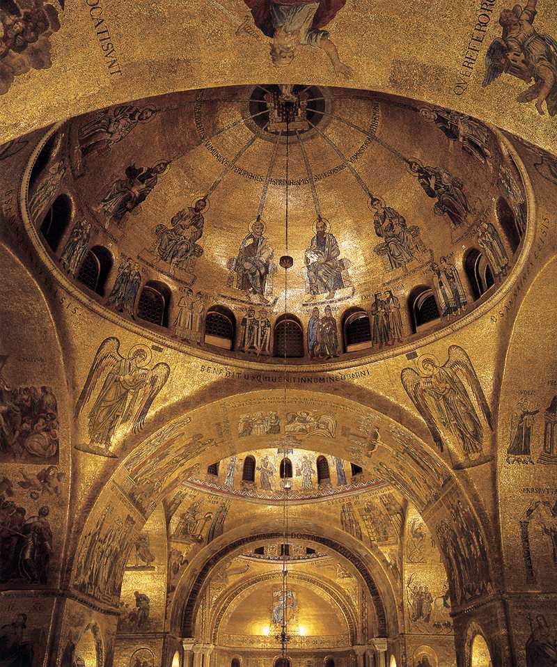 Ende: West (Pentecost) cupola, 12th century, mosaic, Basilica di San Marco, Venice, Italy.
