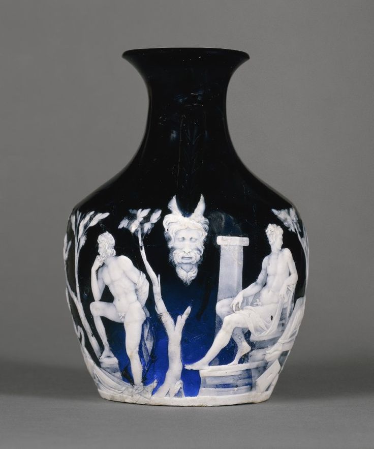 cameo carving: The Portland Vase, Roman cameo glass, 1st century CE, British Museum, London, UK.
