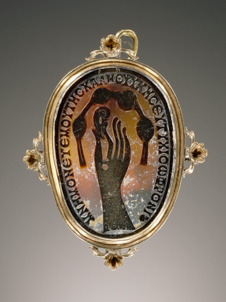cameo carving: Cameo set in a modern mount, 5th century CE, J. Paul Getty Museum, Los Angeles, CA, USA.