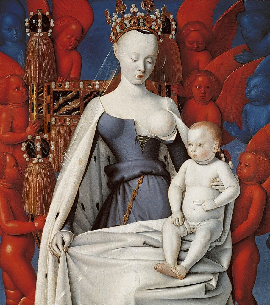 Jean Fouquet: Jean Fouquet, Virgin and Child Surrounded by Angels, ca. 1450s, Royal Museum of Fine Arts Antwerp, Antwerp, Belgium.
