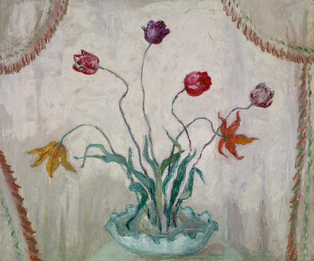Florine Stettheimer: Florine Stettheimer, Bowl of Tulips, 20th century, Yale University Art Gallery, New Haven, CT, USA.
