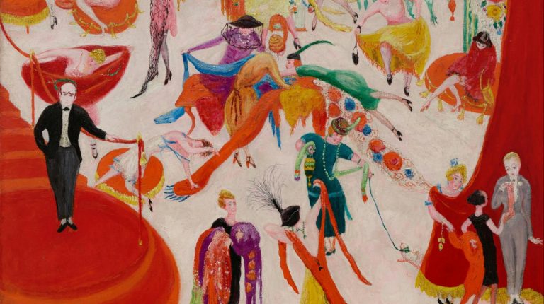 Florine Stettheimer: Florine Stettheimer, Spring Sale at Bendel’s, 1921, Gift of Miss Ettie Stettheimer, 1951, 1951-27-1, Philadelphia Museum of Art, Philadelphia, PA, USA. Detail.
