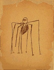Louise Bourgeois, Untitled, 1947, ink and charcoal on tan paper.