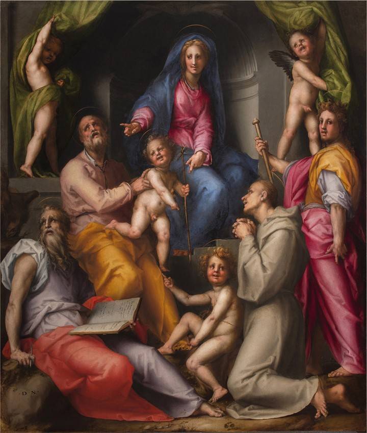 Pontormo: Pontormo, Pucci Altarpiece (Madonna and Child with Saints), 1518, San Michele Visdomini, Florence, Italy.
