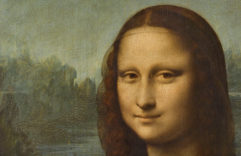 Mona Lisa Leonardo: Leonardo da Vinci, Portrait of Mona Lisa del Giocondo, 1503-1506, Louvre, Paris, France. Detail.

