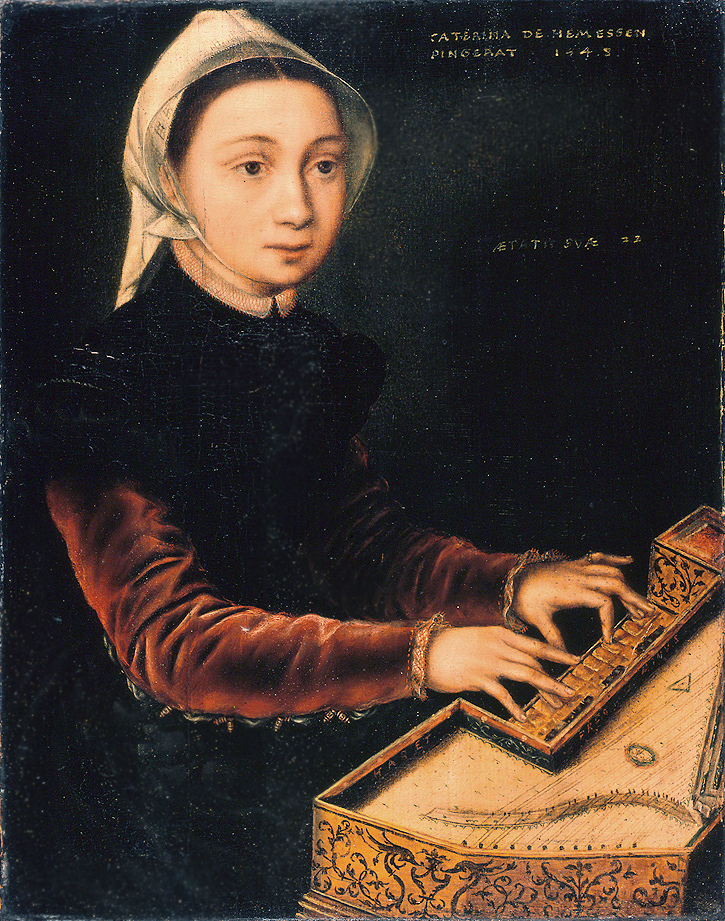 Catharina van hemessen: Catharina van Hemessen, Young Woman Playing the Virginals, c. 1548, Wallraf-Richartz Museum, Cologne, Germany.
