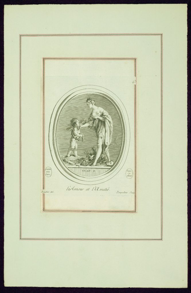 Madame de Pompadour artist: Jeanne Antoinette Poisson, Marquise de Pompadour, Love and Friendship, c. 1755, The Walters Art Museum, Baltimore, MA, USA. Museum’s website.

