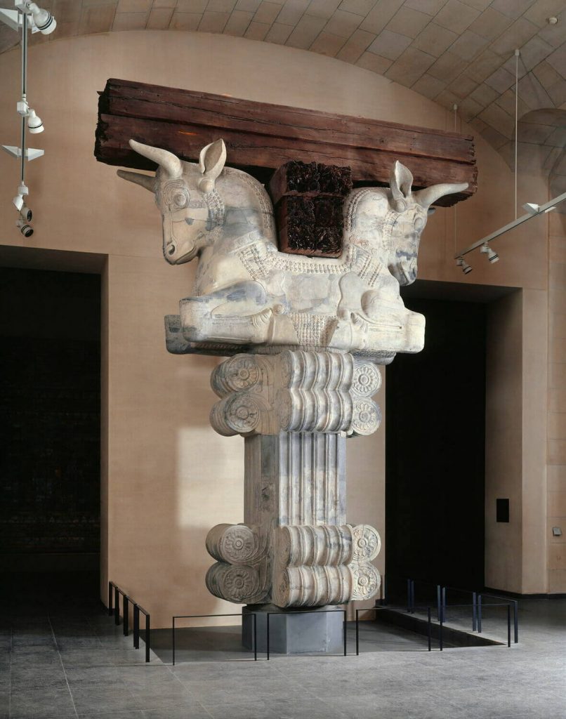 Louvre hidden gems: Huge capital featuring two bulls, 522–486 BCE, Louvre, Paris, France.
