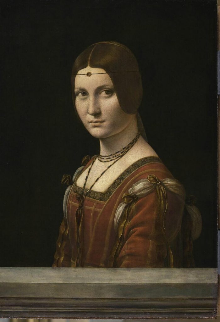 hidden gems: Leonardo da Vinci, The Portrait of a Lady from the Court of Milan, also known as La Belle Ferronnière, 1490 / 1497, Louvre.