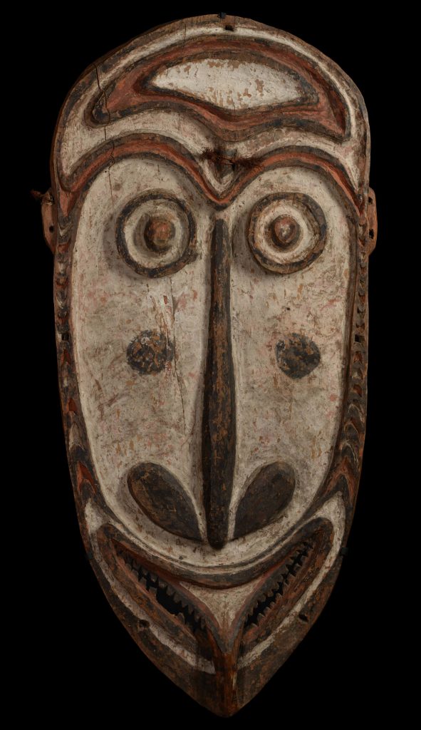 Ancestor Mask chambri: Chambri People, Ancestor Mask, early 20th century, wood and natural pigments, Ceremonial House, Chambri Lake Village, Papua New Guinea, Musée du quai Branly, Paris, France.
