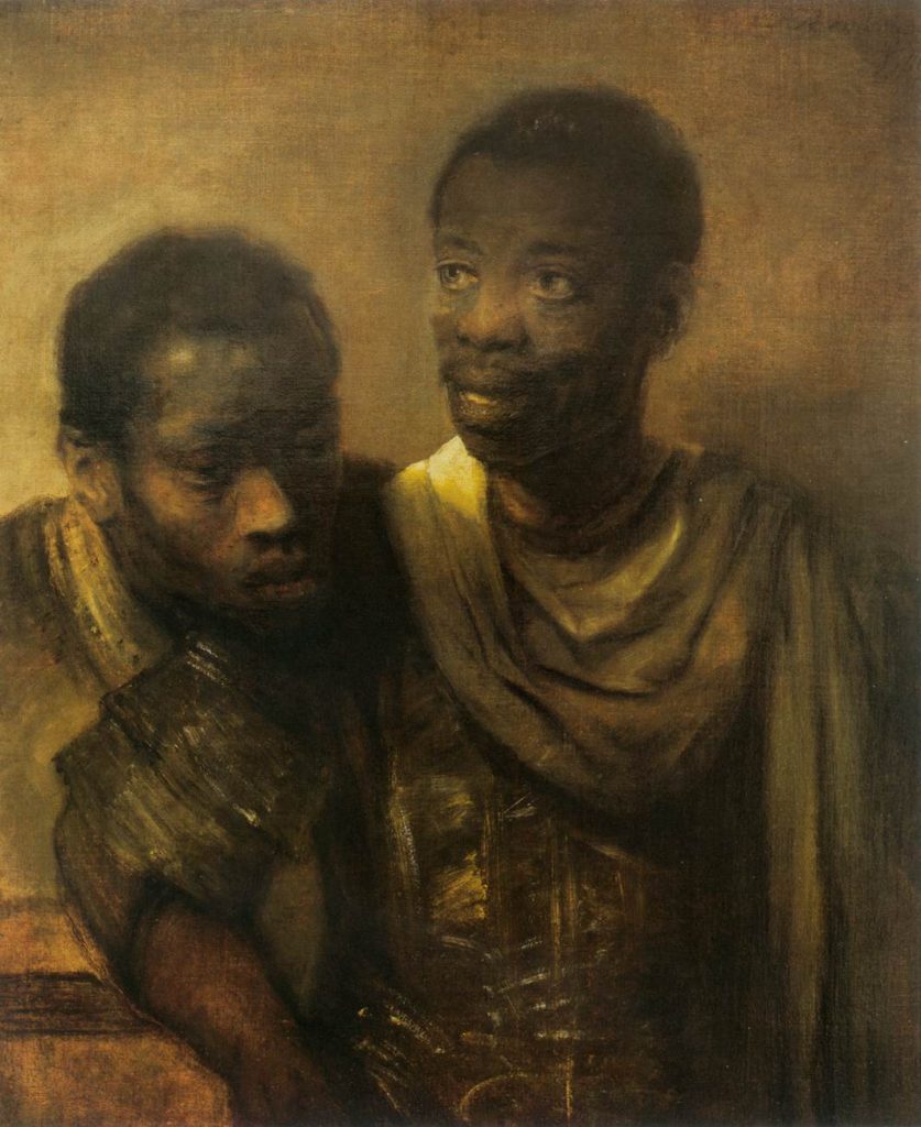 rembrandt two african men: Rembrandt van Rijn, Two African Men, 1661, Mauritshuis, The Hague, Netherlands.
