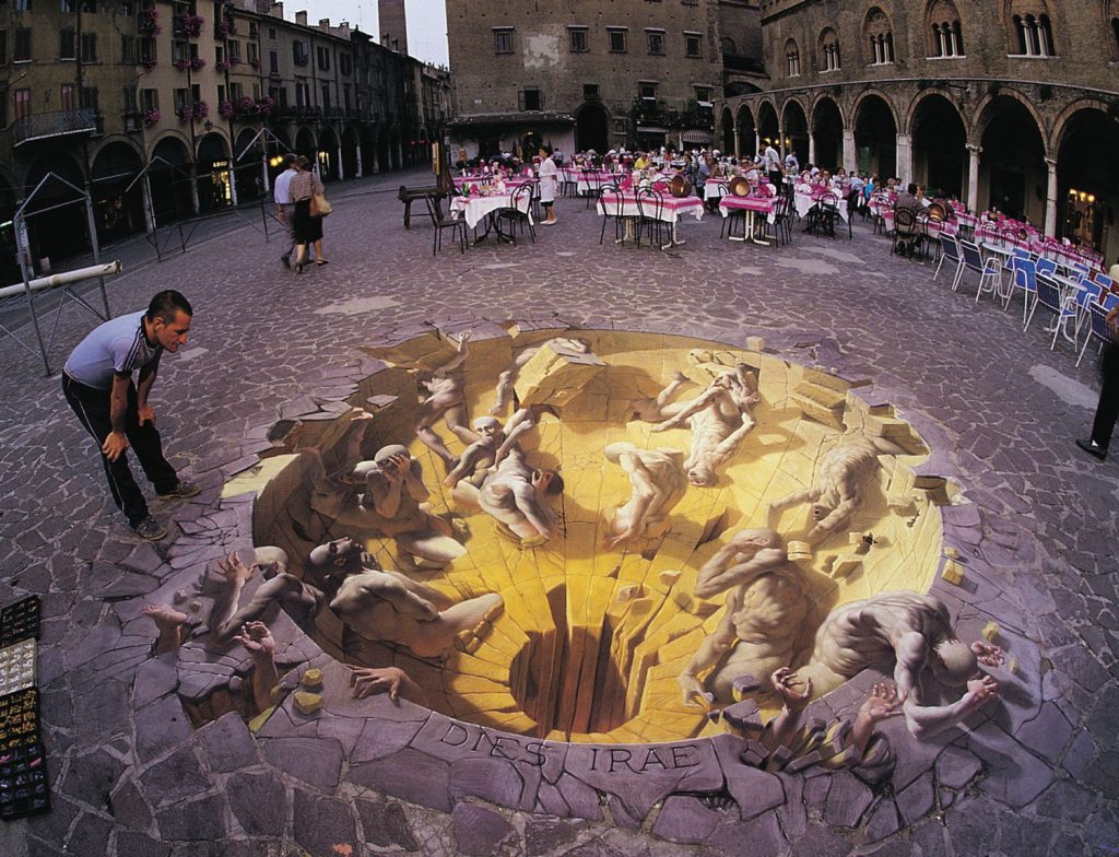 Trompe l'oeil: Kurt Wenner, Dies Irae, Mantua, Italy. Artist’s website.
