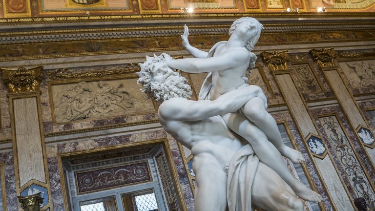 Rape of Proserpina Bernini: Gian Lorenzo Bernini, The Rape of Proserpina, between 1621. and 1622, Borghese Gallery, Rome, Italy. Twitter. Detail.
