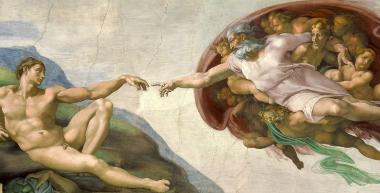 art explained: Michelangelo, The Creation of Adam, c. 1515, Sistine Chapel, Vatican City, Vatican. Detail.
