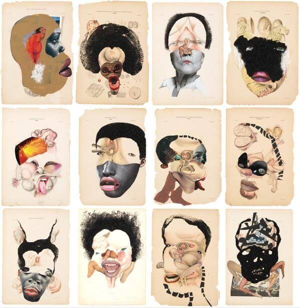 contemporary african artists: Wangechi Mutu, Histology of the Different Classes of Uterine Tumors, 2004-5