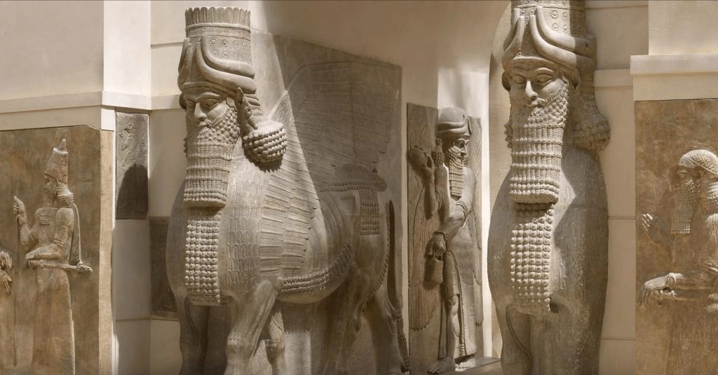 Decorations of the Palace of king Sargon II in Dûr-Sharrukin, nowadays Khorsabad, 8th century BCE, Louvre.