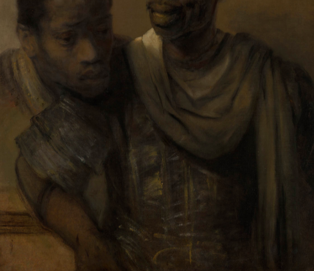 rembrandt two african men: Rembrandt van Rijn, Two African Men, 1661, Mauritshuis, The Hague, Netherlands. Detail.
