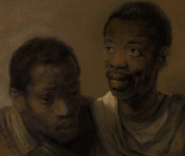 Rembrandt van Rijn, Two African Men, 1661, Mauritshuis, The Hague, Netherlands. Detail.