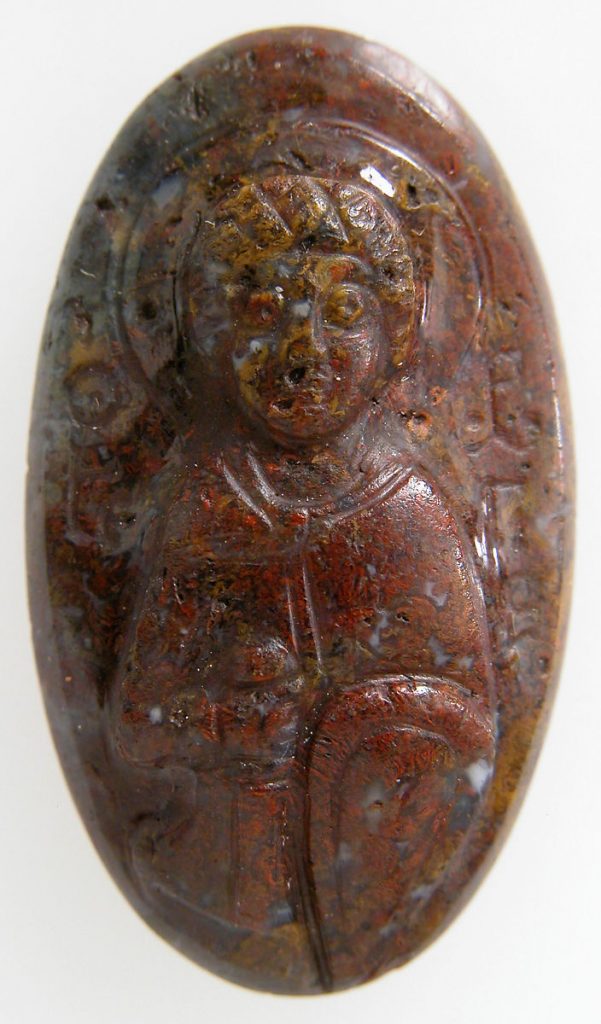 cameo carving: Cameo with Saint George, jasper, Byzantine, The Metropolitan Museum of Art, New York, NY, USA.
