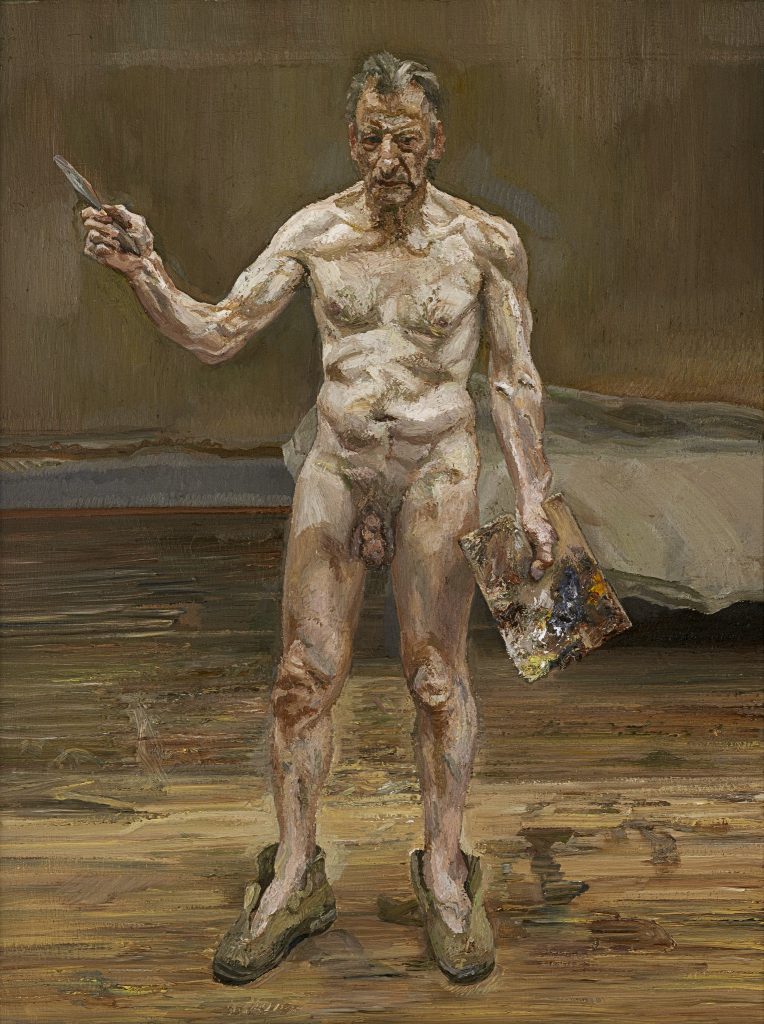 Male nudes in art history: Lucian Freud, Painter Working, Reflection, 1993. The Lucian Freud Archive.