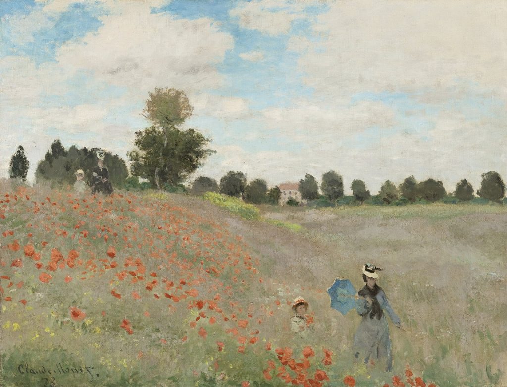 Claude Monet paintings: Claude Monet, Poppies, 1873, Musée d’Orsay, Paris, France.
