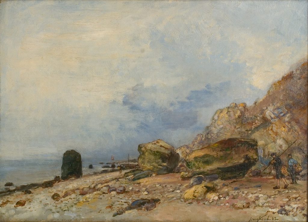 Claude Monet painting: Johan Jongkind, Rocky Coast at Sainte-Adresse, 1862, Rijksmuseum Twenthe, Enschede, Netherlands.
