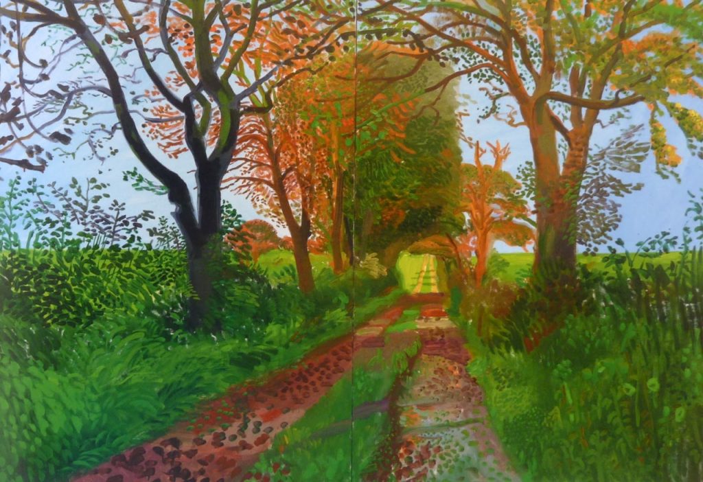 Autumn paintings: David Hockney, Early November Tunnel, 2006, private collection. Artist’s website.
