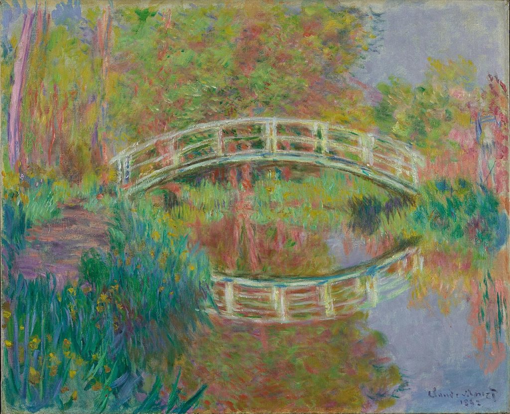 Claude Monet painting: Claude Monet, The bridge in Monet’s garden, 1895-1896, Philadephia Museum of Art, Philadephia, PA, USA.
