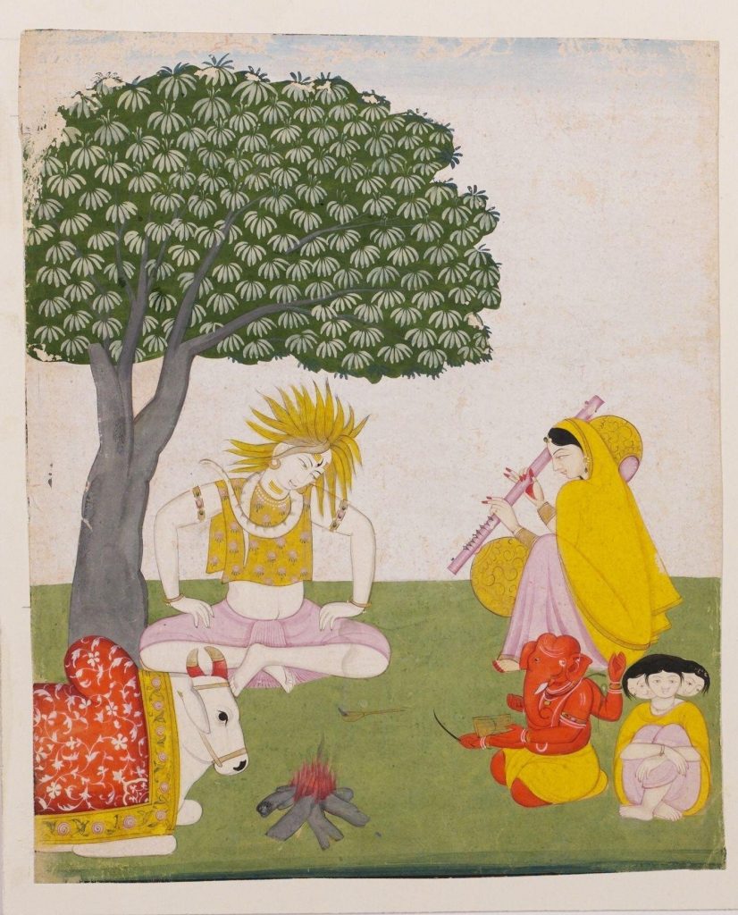 iconography of parvati: Shiva, Parvati, Ganesh, and Karttikeya, ca. 1760, Victoria & Albert Museum, London, UK.
