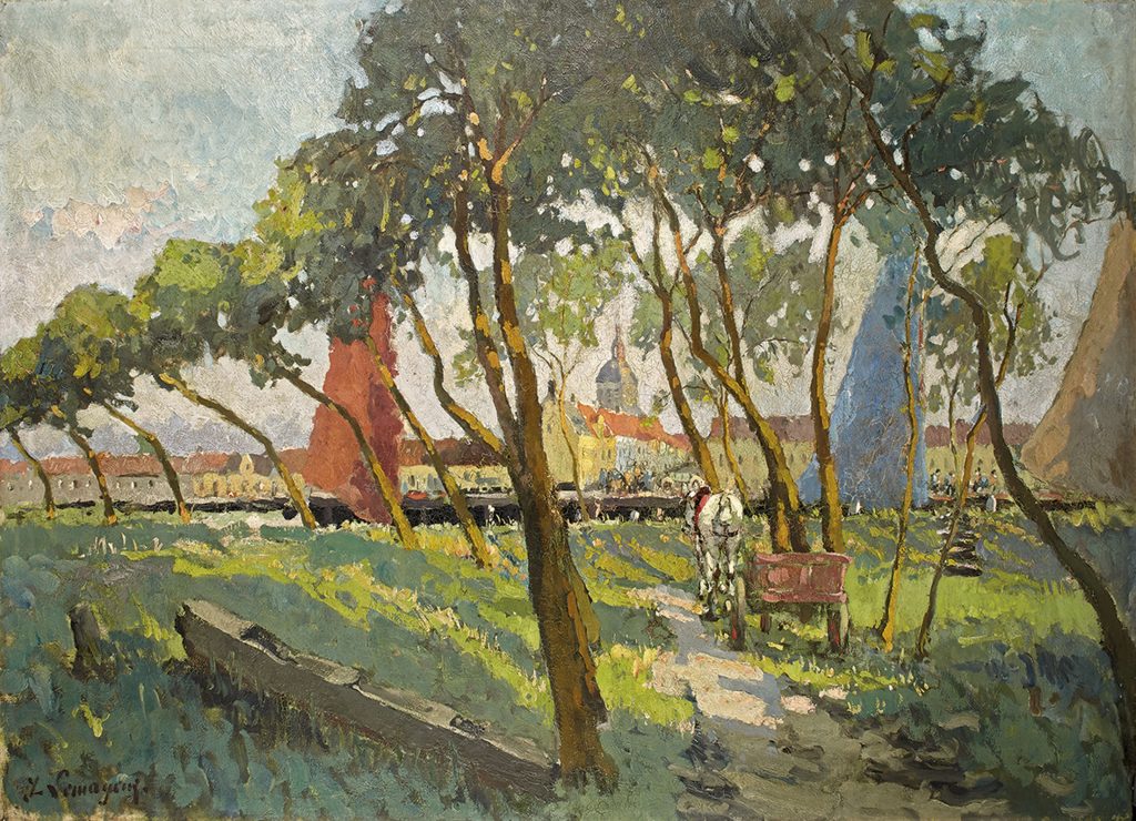Jean Le Mayeur: Jean Le Mayeur, Flanders Village in the Summer (Un Village des Flandres en été), ca. 1920s. Christie’s.
