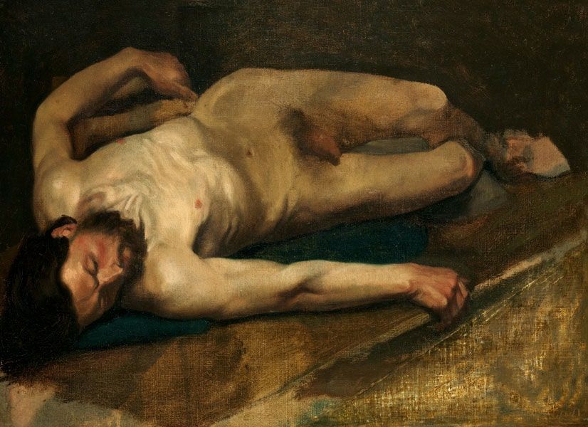 Male Nudes art: Male nudes in art: Edgar Degas, Male Nude, 1856, The Metropolitan Museum of Art, New York, NY, USA.
