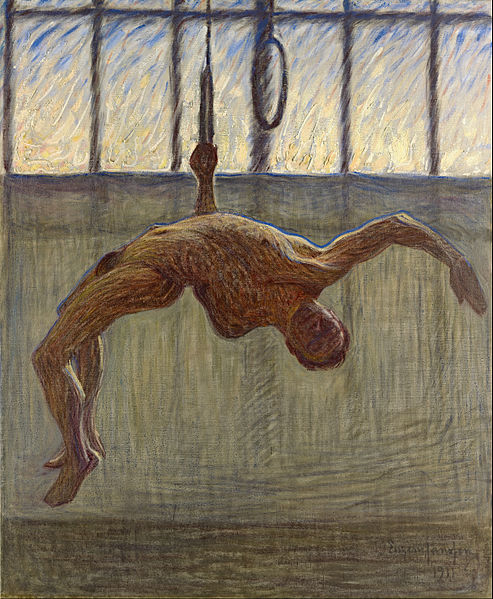 Male Nudes art: Male nudes in art: Eugène Jansson, Ring gymnast I, 1911, National Gallery of Victoria, Melbourne, Australia.
