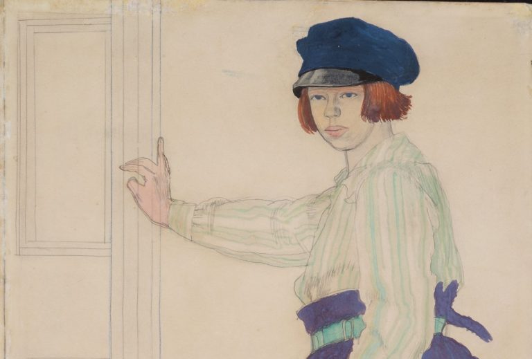 Dora Carrington: Dora Carrington, Self-portrait, 1913. J&J Rawlin. Detail.
