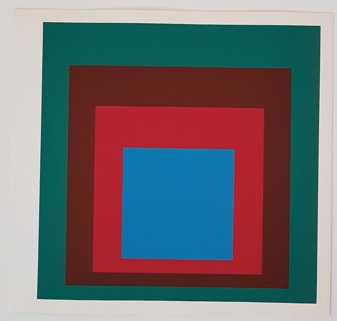 Amish quilts: Josef Albers, Geometric Composition, 1977, private collection. Cerbera Gallery.
